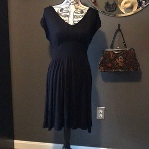 Flattering Black V-neck Dress